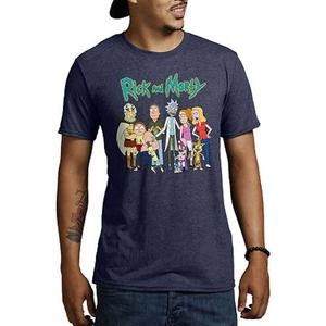 Mens Crew Neck Short Sleeve Classic Fit Rick and Morty Graphic T-Shirt, XXL
